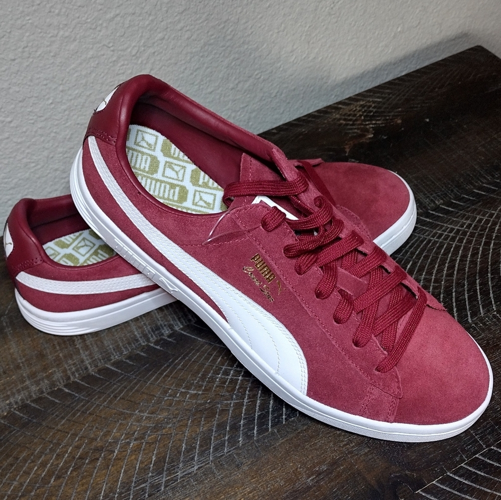 Puma Court Star Burgundy Men Sneakers 10.5 Retro Comfor